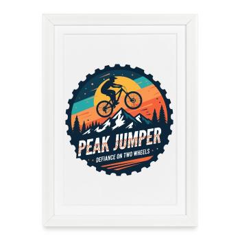 Badge de VTT Peak Jumper - Affiche encadrée (27 × 37 cm) - blanc - Devant