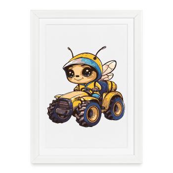 Éleveur de tracteurs à abeilles - Affiche encadrée (27 × 37 cm) - blanc - Devant