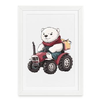 Éleveur de tracteurs à ours polaires - Affiche encadrée (27 × 37 cm) - blanc - Devant
