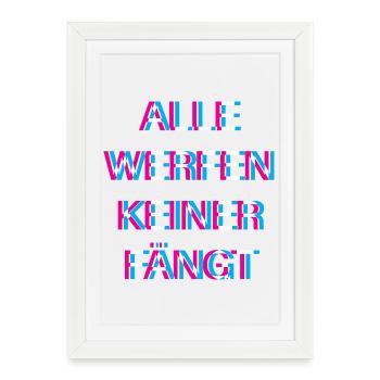 Hardtekk Tekk - Affiche encadrée (27 × 37 cm) - blanc - Devant