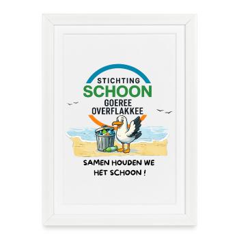 Clean Goeree Overflakkee Clean up litter - Framed poster (27 × 37 cm) - white - Front