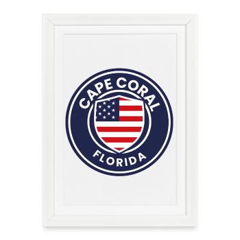 Cape Coral Florida Flag Crest - Framed poster (27 × 37 cm) - white - Front
