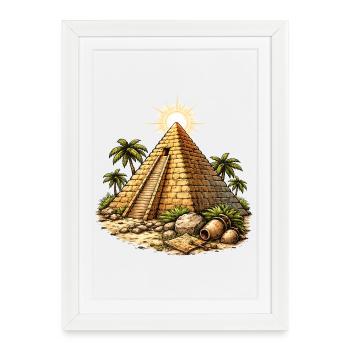 Temple de la Pyramide - Affiche encadrée (27 × 37 cm) - blanc - Devant
