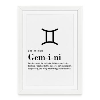 Gemini - Zodiac sign - Framed poster (27 × 37 cm) - white - Front