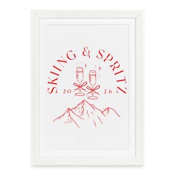 Après Ski Holiday Girlstrip Cadeau de ski - Affiche encadrée (27 × 37 cm) - blanc - Devant