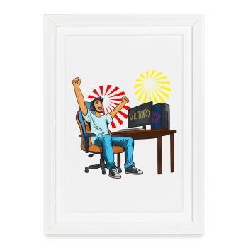 Gaming Victory! - Framed poster (27 × 37 cm) - white - Front