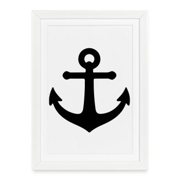 Anchor icon - Framed poster (27 × 37 cm) - white - Front
