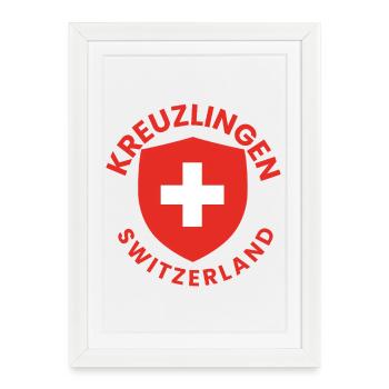 Emblème de Kreuzlingen Suisse - Affiche encadrée (27 × 37 cm) - blanc - Devant