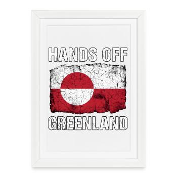 Ne pas toucher au design du drapeau vieilli du Groenland - Affiche encadrée (27 × 37 cm) - blanc - Devant