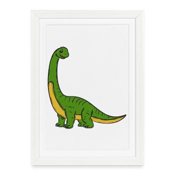 Dinosaure - Affiche encadrée (27 × 37 cm) - blanc - Devant