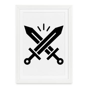 Crossed Swords Crest - Framed poster (27 × 37 cm) - white - Front