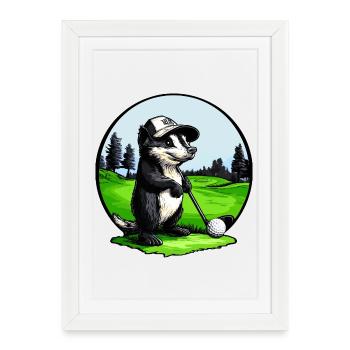 Golf Skunk - Framed poster (27 × 37 cm) - white - Front