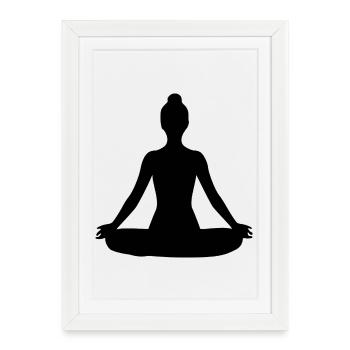 Yoga Forms Silhouettes Black - Framed poster (27 × 37 cm) - white - Front