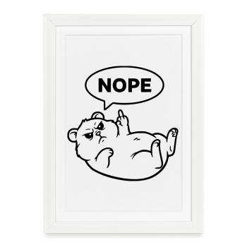 Résumé du doigt d’honneur du hamster - Affiche encadrée (27 × 37 cm) - blanc - Devant