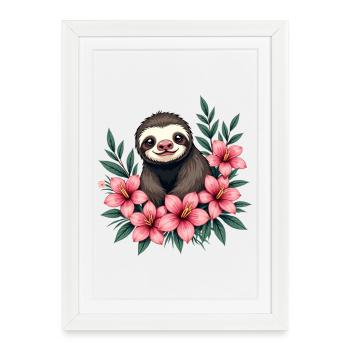Sloth - Framed poster (27 × 37 cm) - white - Front