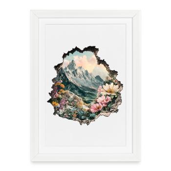 Montagnes Randonnée Montagnes - Affiche encadrée (27 × 37 cm) - blanc - Devant