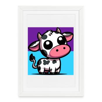 cow - Framed poster (27 × 37 cm) - white - Front