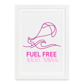 Sans carburant de cerf-volant, t-shirt, sweat à capuche, casquette, tasse - Affiche encadrée (27 × 37 cm) - blanc - Devant