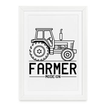 Mode agriculteur activé - humour tracteur - Affiche encadrée (27 × 37 cm) - blanc - Devant