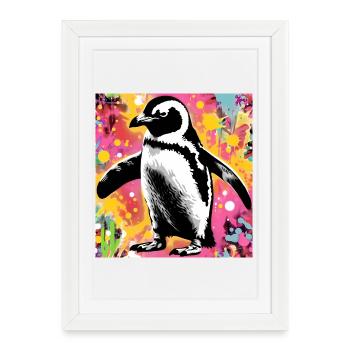 penguin - Framed poster (27 × 37 cm) - white - Front