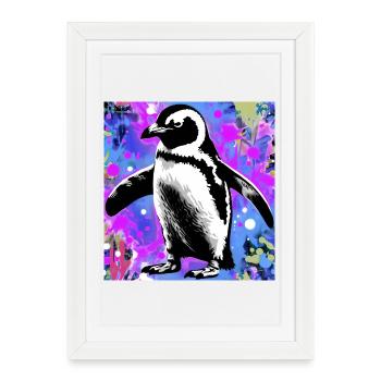 penguin - Framed poster (27 × 37 cm) - white - Front