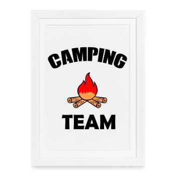 Campfire Silhouette Design - Framed poster (27 × 37 cm) - white - Front