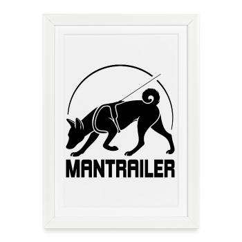Basenji MANTRAILER Search Dogs Dog Wilsigns - Framed poster (27 × 37 cm) - white - Front