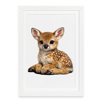 Illustration du garçon cerf mignon - Affiche encadrée (27 × 37 cm) - blanc - Devant