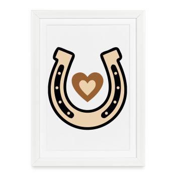 Horseshoe Heart Lucky Charm Riding - Framed poster (27 × 37 cm) - white - Front