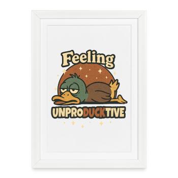 Feeling Unproductive Duck Word Game - Framed poster (27 × 37 cm) - white - Front