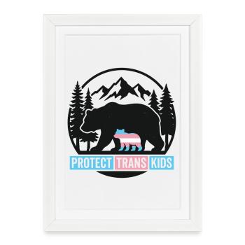 Mois de la fierté LGBT - Protéger les enfants trans - Affiche encadrée (27 × 37 cm) - blanc - Devant