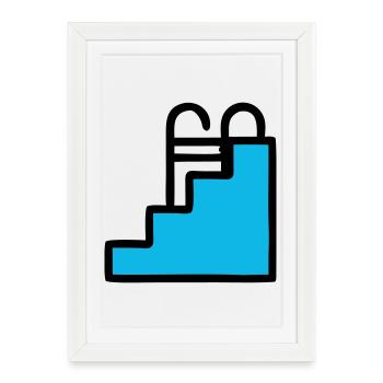 Pool Ladder Swimming Pool Icon - Framed poster (27 × 37 cm) - white - Front