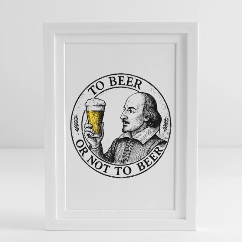 Bier oder nicht Bier Gerahmtes Poster (27 × 37 cm)