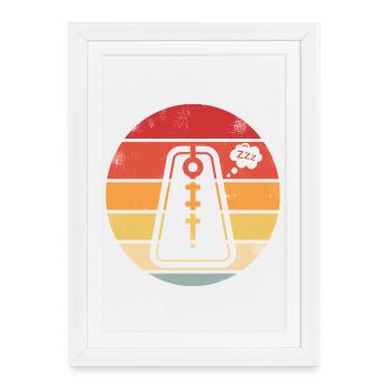Rythme de musique de métronome Drôle Largo Rétro - Affiche encadrée (27 × 37 cm) - blanc - Devant