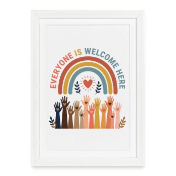 LBGTQIA+ Safe Space Pride Month Sticker - Safe Spa - Framed poster (27 × 37 cm) - white - Front