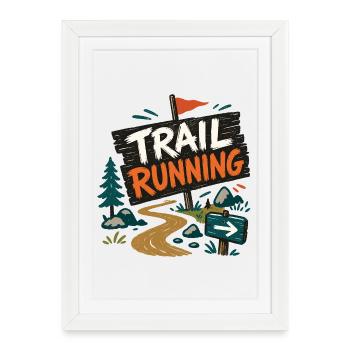 Trail running - Affiche encadrée (27 × 37 cm) - blanc - Devant