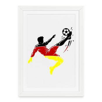 Overhead kick Germany Football - Framed poster (27 × 37 cm) - white - Front