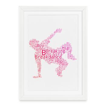 Gift idea for the hip-hop dancer with breakdancing - Framed poster (27 × 37 cm) - white - Front