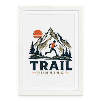 Trail Running - Framed poster (27 × 37 cm) - white - Front