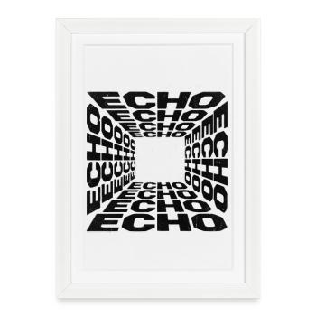 Tunnel Echoes Typographic Pattern - Framed poster (27 × 37 cm) - white - Front