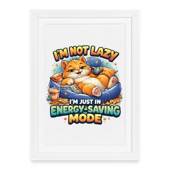 Cats in energy-saving mode - Framed poster (27 × 37 cm) - white - Front