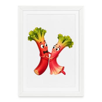 Légumes à la rhubarbe - Affiche encadrée (27 × 37 cm) - blanc - Devant