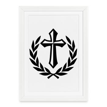 Cross symbol - Framed poster (27 × 37 cm) - white - Front