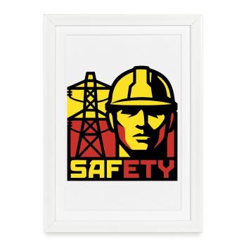 Electrician Power Pole Logo - Framed poster (27 × 37 cm) - white - Front