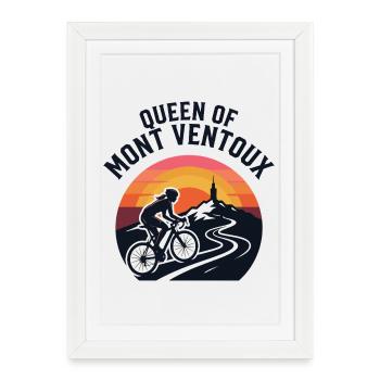 Chemise rétro Reine du Mont Ventoux - Affiche encadrée (27 × 37 cm) - blanc - Devant