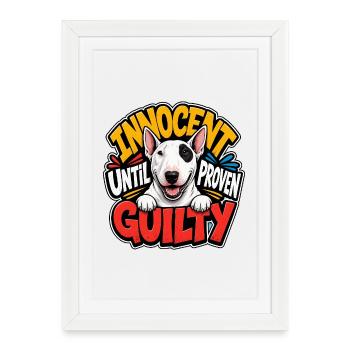 Bull Terrier - Framed poster (27 × 37 cm) - white - Front