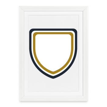 Coat of arms frame gold - design custom text - Framed poster (27 × 37 cm) - white - Front
