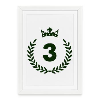 Emblème du Trois Lauréat de la Couronne - Affiche encadrée (27 × 37 cm) - blanc - Devant