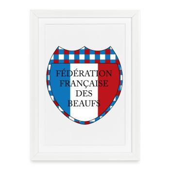 Equipe de France des Beaufs - Affiche encadrée (27 × 37 cm) - blanc - Devant