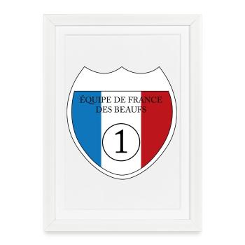 Equipe de France des Beaufs - Affiche encadrée (27 × 37 cm) - blanc - Devant